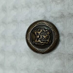 Vintage Brass Look Royal Crest  Buttons Lot of 11 (9 large 2 small)
